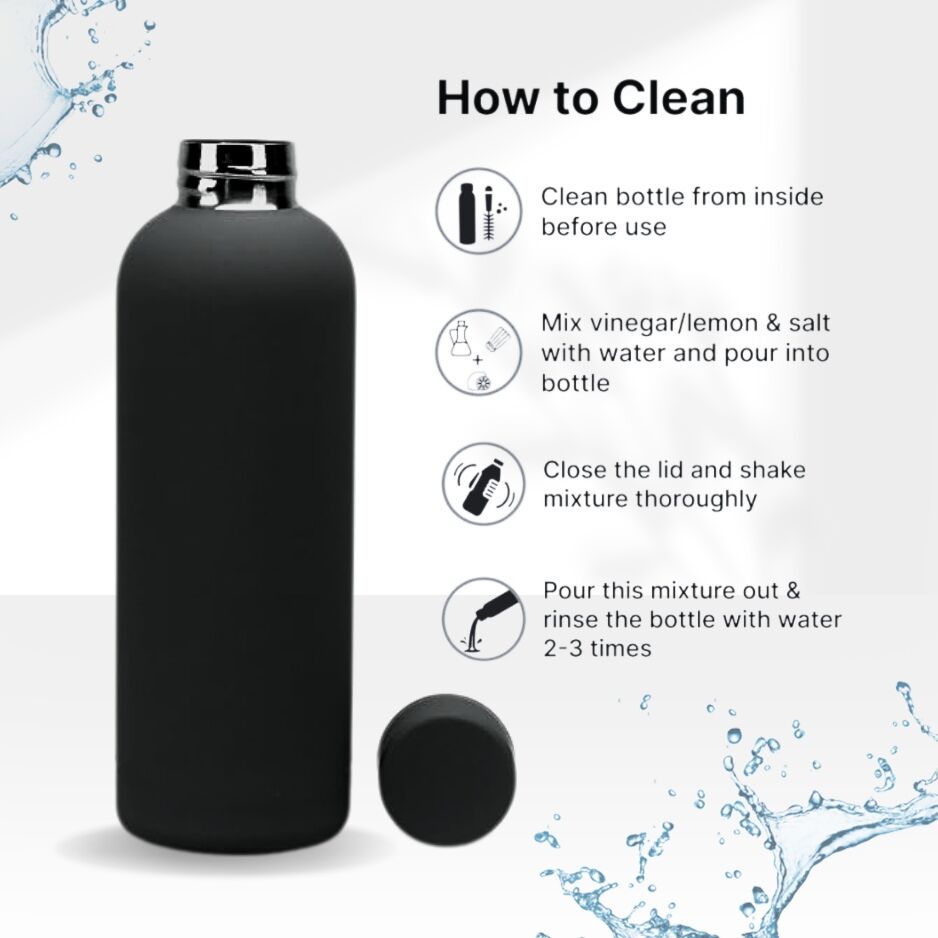 Portable Stainless Steel Insulated Vacuum Eco-Friendly Water Bottle | BLACK Portable Stainless Steel Insulated Vacuum Eco-Friendly Water Bottle | BLACK