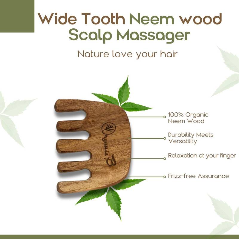 Organic B Pure Margosa Neem Scalp & Face Massager Comb