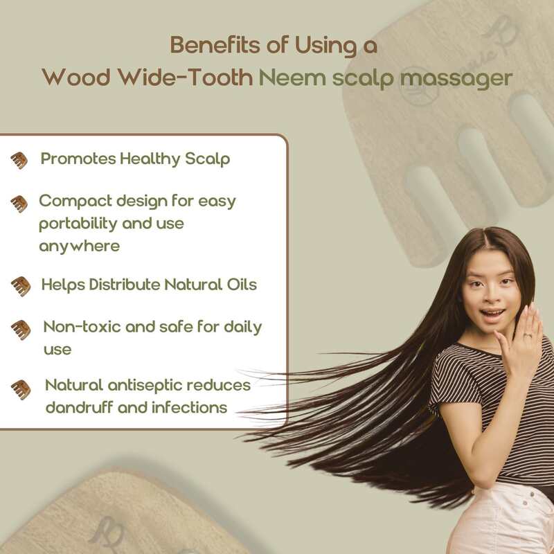 Organic B Pure Margosa Neem Scalp & Face Massager Comb